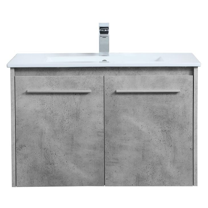 VF44030CG 30" Single Bathroom Floating Vanity in Concrete Grey