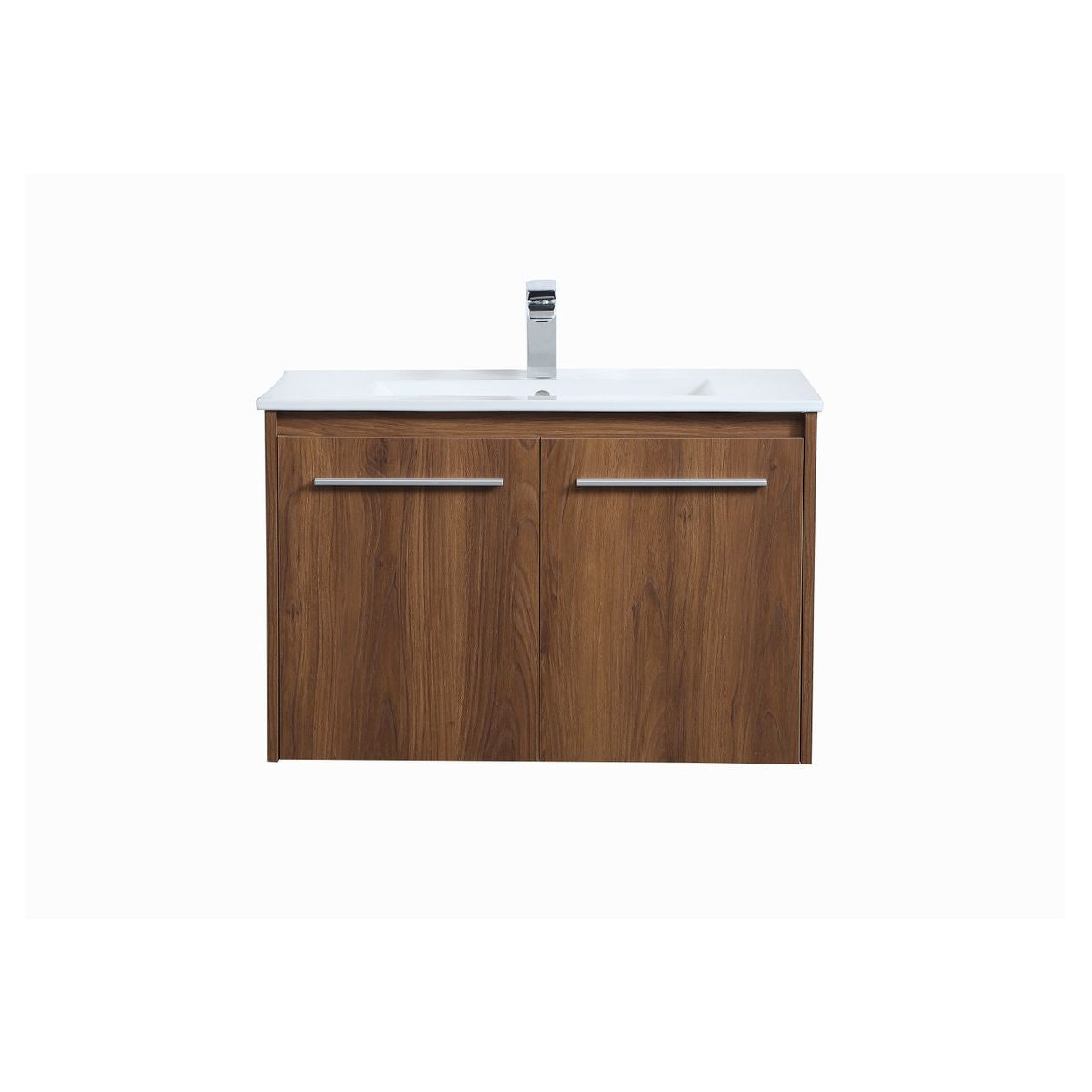 VF44030WB 30" Single Bathroom Floating Vanity in Walnut Brown