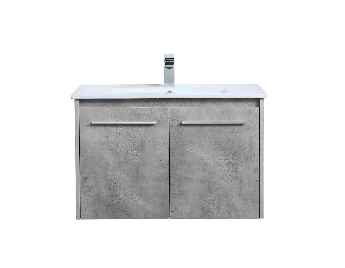 VF44030CG 30" Single Bathroom Floating Vanity in Concrete Grey