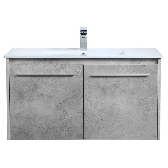 VF44036CG 36" Single Bathroom Floating Vanity in Concrete Grey