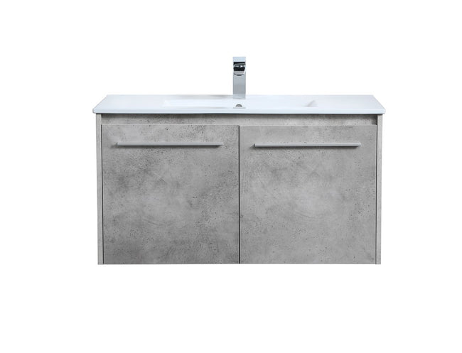 VF44036CG 36" Single Bathroom Floating Vanity in Concrete Grey