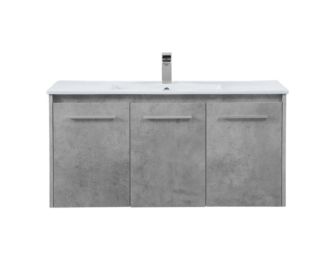 VF44040CG 40" Single Bathroom Floating Vanity in Concrete Grey