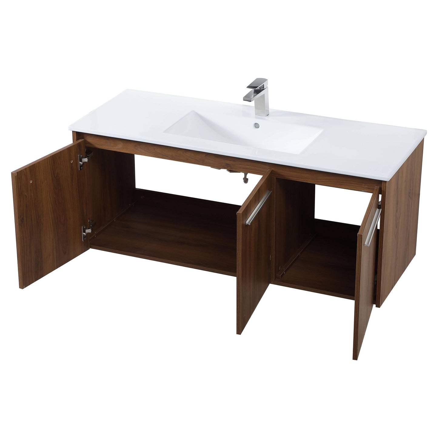 VF44048WB 48" Single Bathroom Floating Vanity in Walnut Brown