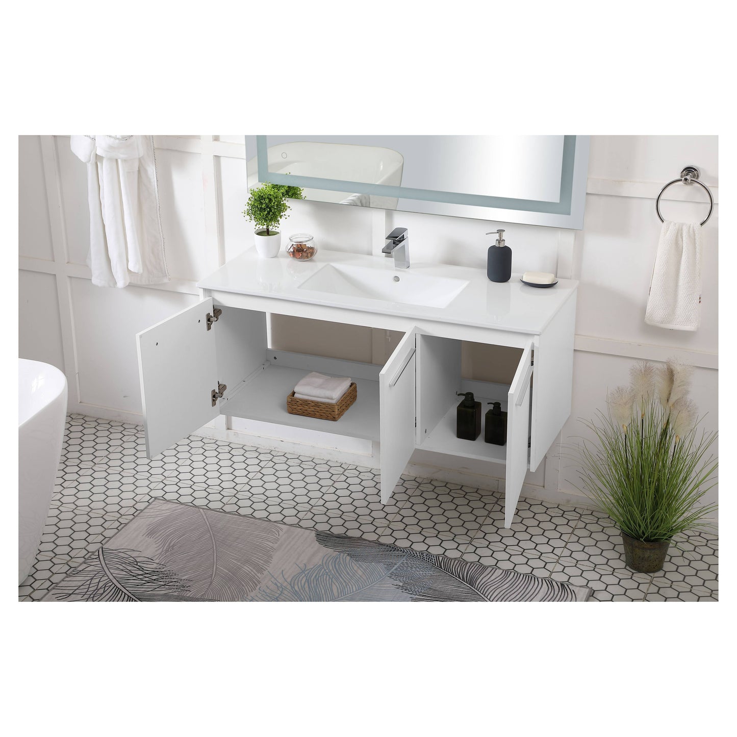 VF44048WH 48" Single Bathroom Floating Vanity in White