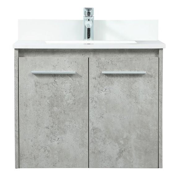 VF44524MCG-BS 24" Single Bathroom Vanity in Concrete Grey With Backsplash