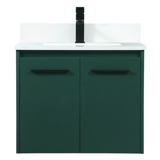 VF44524MGN-BS 24" Single Bathroom Vanity in Green With Backsplash