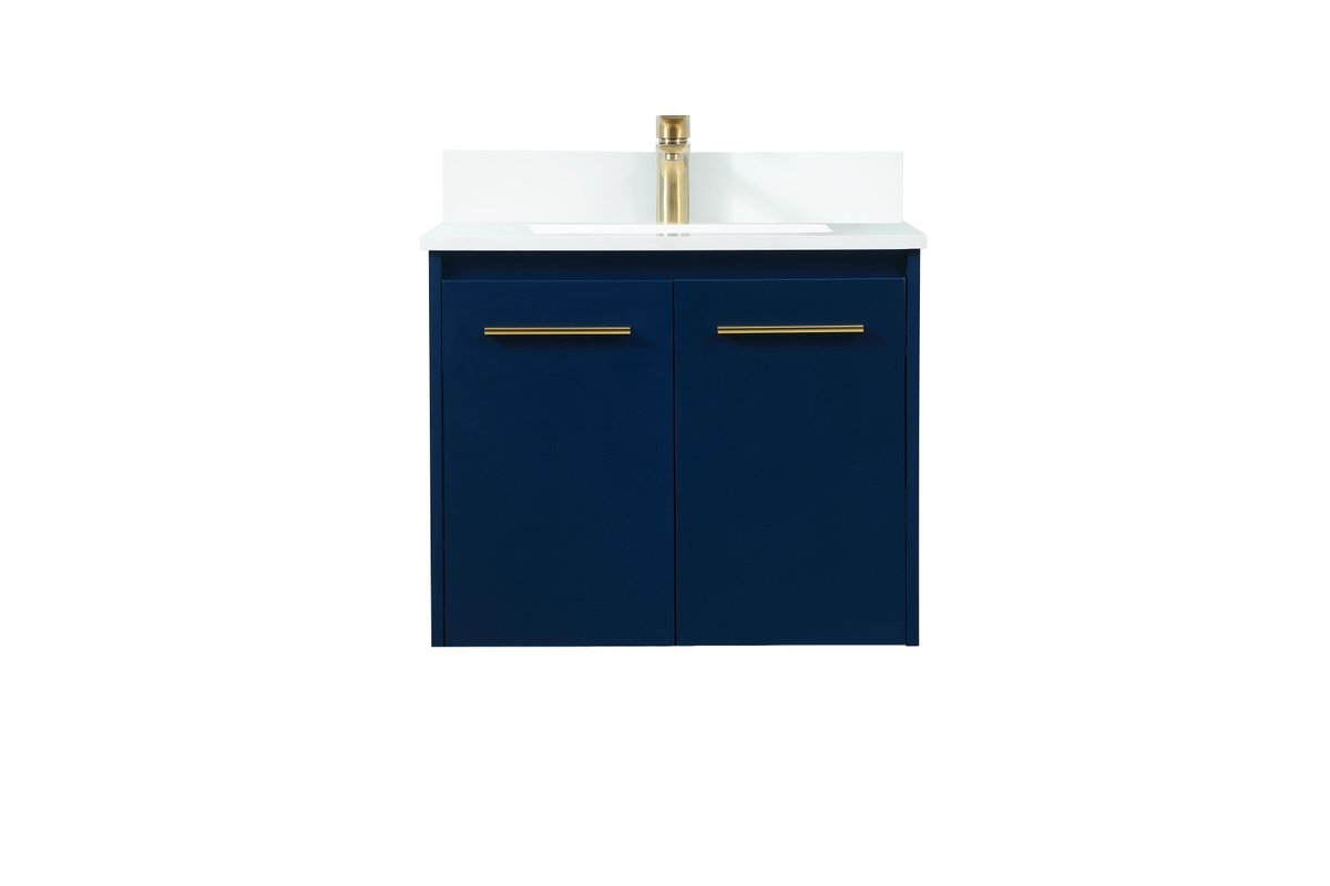 VF44524MBL-BS 24" Single Bathroom Vanity in Blue With Backsplash