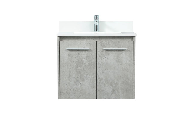 VF44524MCG-BS 24" Single Bathroom Vanity in Concrete Grey With Backsplash