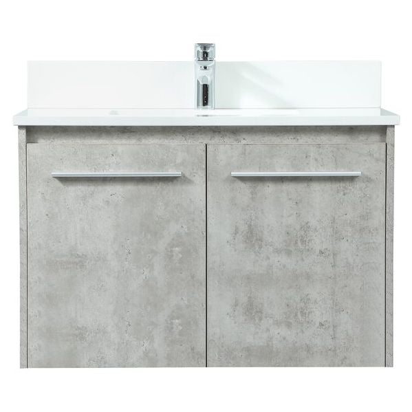 VF44530MCG-BS 30" Single Bathroom Vanity in Concrete Grey With Backsplash