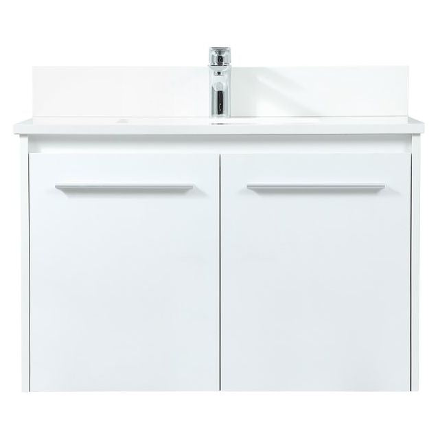 VF44530MWH-BS 30" Single Bathroom Vanity in White With Backsplash