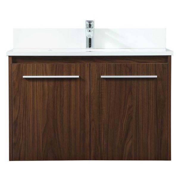 VF44530MWT-BS 30" Single Bathroom Vanity in Walnut With Backsplash
