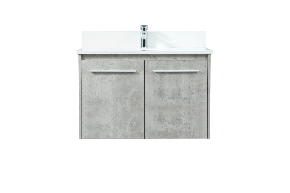 VF44530MCG-BS 30" Single Bathroom Vanity in Concrete Grey With Backsplash