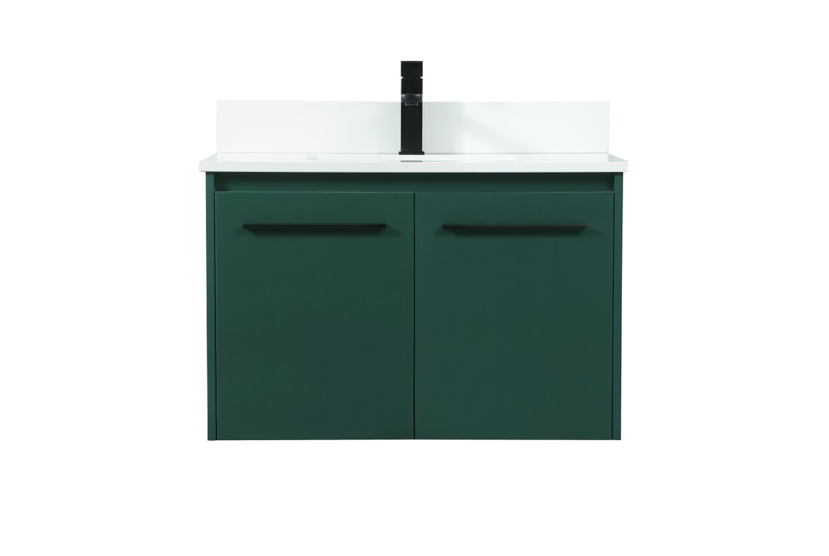 VF44530MGN-BS 30" Single Bathroom Vanity in Green With Backsplash