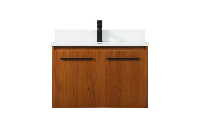 VF44530MTK-BS 30" Single Bathroom Vanity in Teak With Backsplash