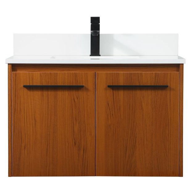 VF44530MTK-BS 30" Single Bathroom Vanity in Teak With Backsplash