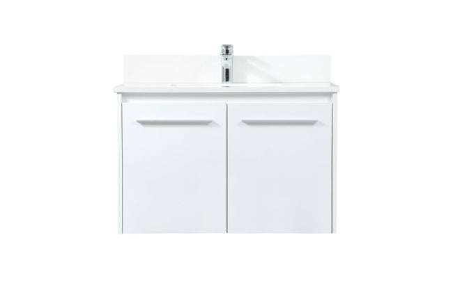 VF44530MWH-BS 30" Single Bathroom Vanity in White With Backsplash