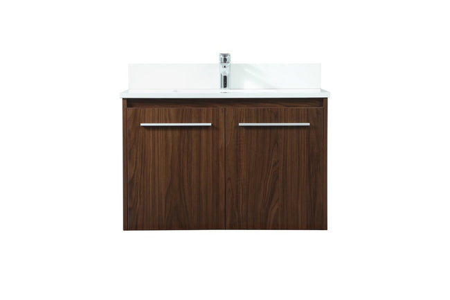 VF44530MWT-BS 30" Single Bathroom Vanity in Walnut With Backsplash