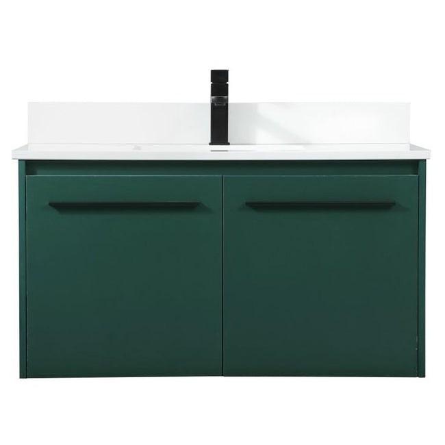 VF44536MGN-BS 36" Single Bathroom Vanity in Green With Backsplash