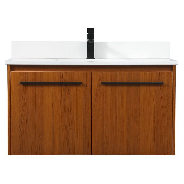 VF44536MTK-BS 36" Single Bathroom Vanity in Teak With Backsplash