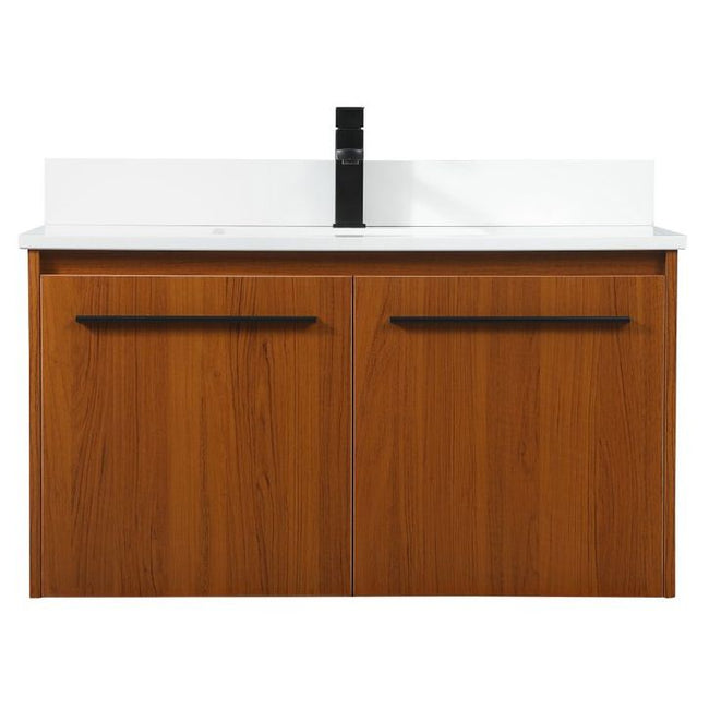VF44536MTK-BS 36" Single Bathroom Vanity in Teak With Backsplash