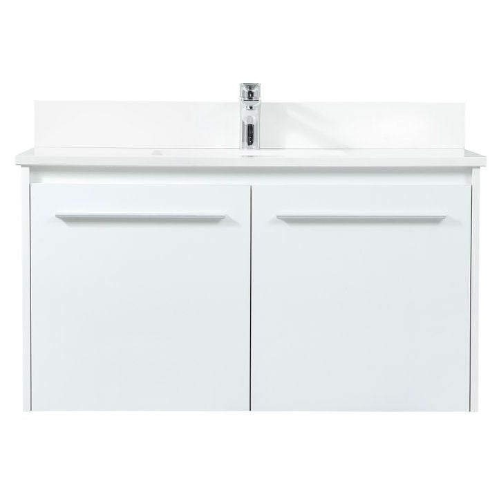 VF44536MWH-BS 36" Single Bathroom Vanity in White With Backsplash