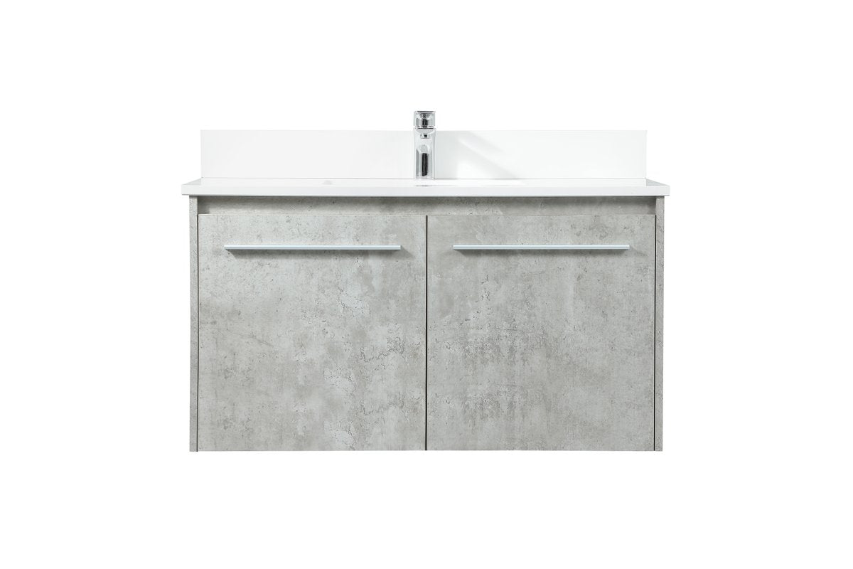 VF44536MCG-BS 36" Single Bathroom Vanity in Concrete Grey With Backsplash