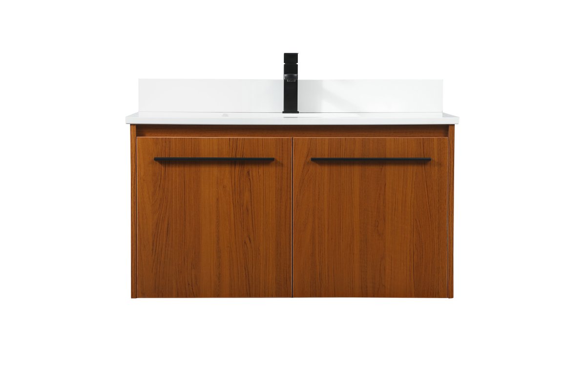 VF44536MTK-BS 36" Single Bathroom Vanity in Teak With Backsplash