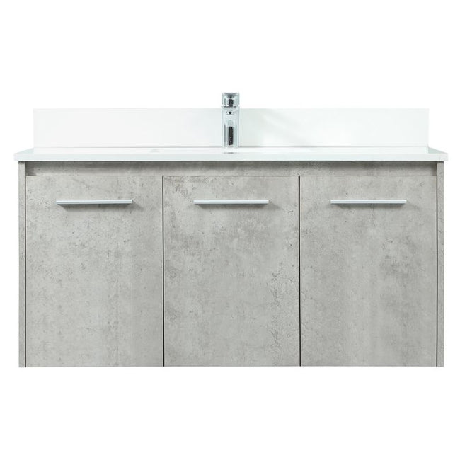 VF44540MCG-BS 40" Single Bathroom Vanity in Concrete Grey With Backsplash