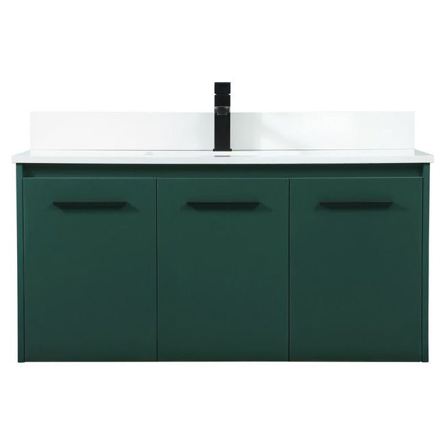 VF44540MGN-BS 40" Single Bathroom Vanity in Green With Backsplash