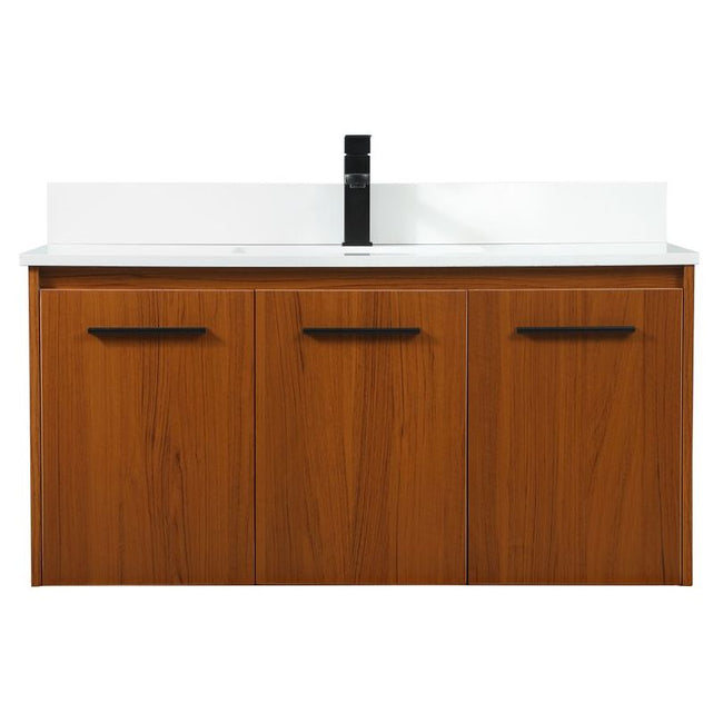 VF44540MTK-BS 40" Single Bathroom Vanity in Teak With Backsplash