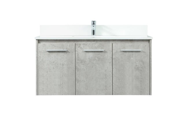 VF44540MCG-BS 40" Single Bathroom Vanity in Concrete Grey With Backsplash