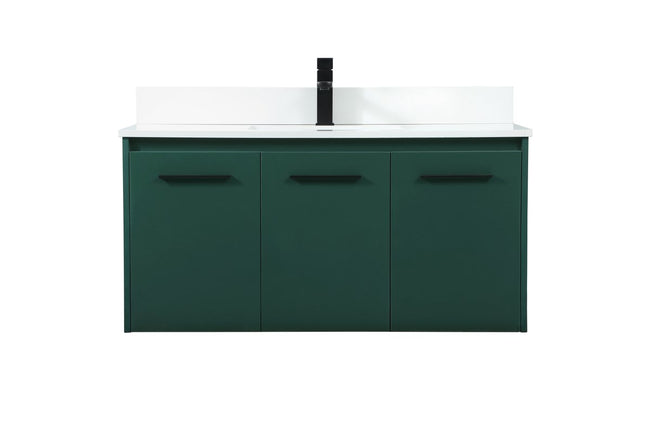 VF44540MGN-BS 40" Single Bathroom Vanity in Green With Backsplash