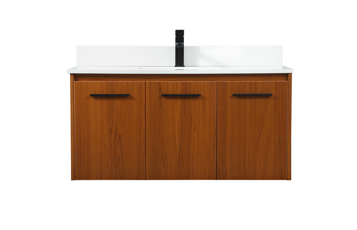 VF44540MTK-BS 40" Single Bathroom Vanity in Teak With Backsplash