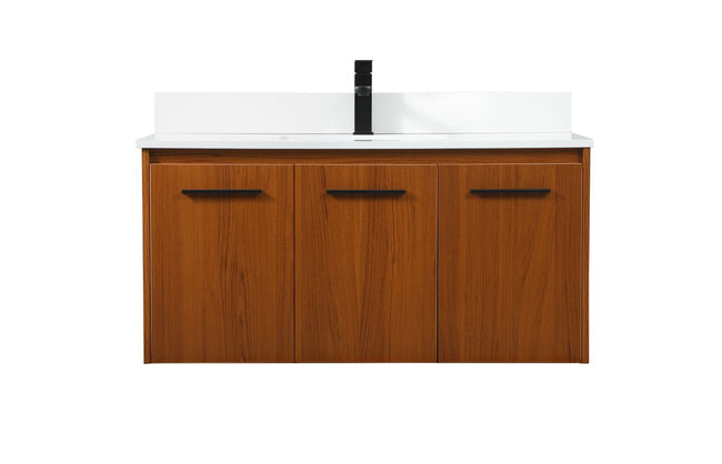 VF44540MTK-BS 40" Single Bathroom Vanity in Teak With Backsplash