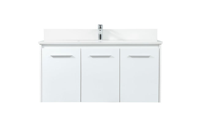 VF44540MWH-BS 40" Single Bathroom Vanity in White With Backsplash