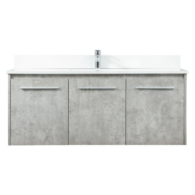 VF44548MCG-BS 48" Single Bathroom Vanity in Concrete Grey With Backsplash