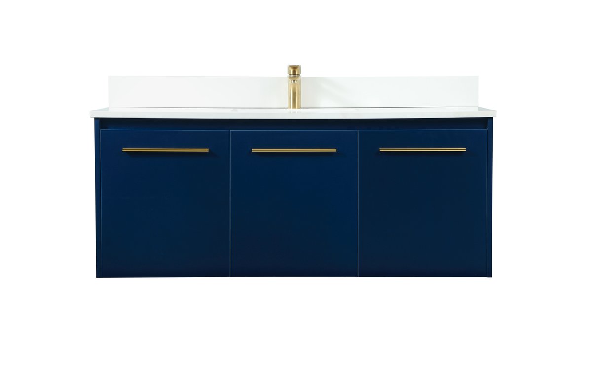 VF44548MBL-BS 48" Single Bathroom Vanity in Blue With Backsplash