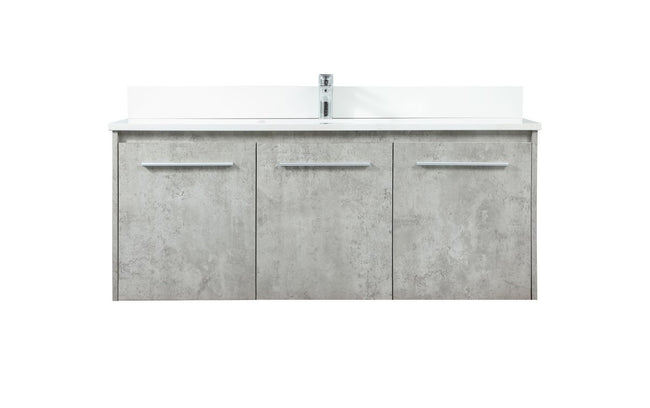 VF44548MCG-BS 48" Single Bathroom Vanity in Concrete Grey With Backsplash