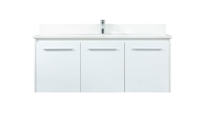 VF44548MWH-BS 48" Single Bathroom Vanity in White With Backsplash