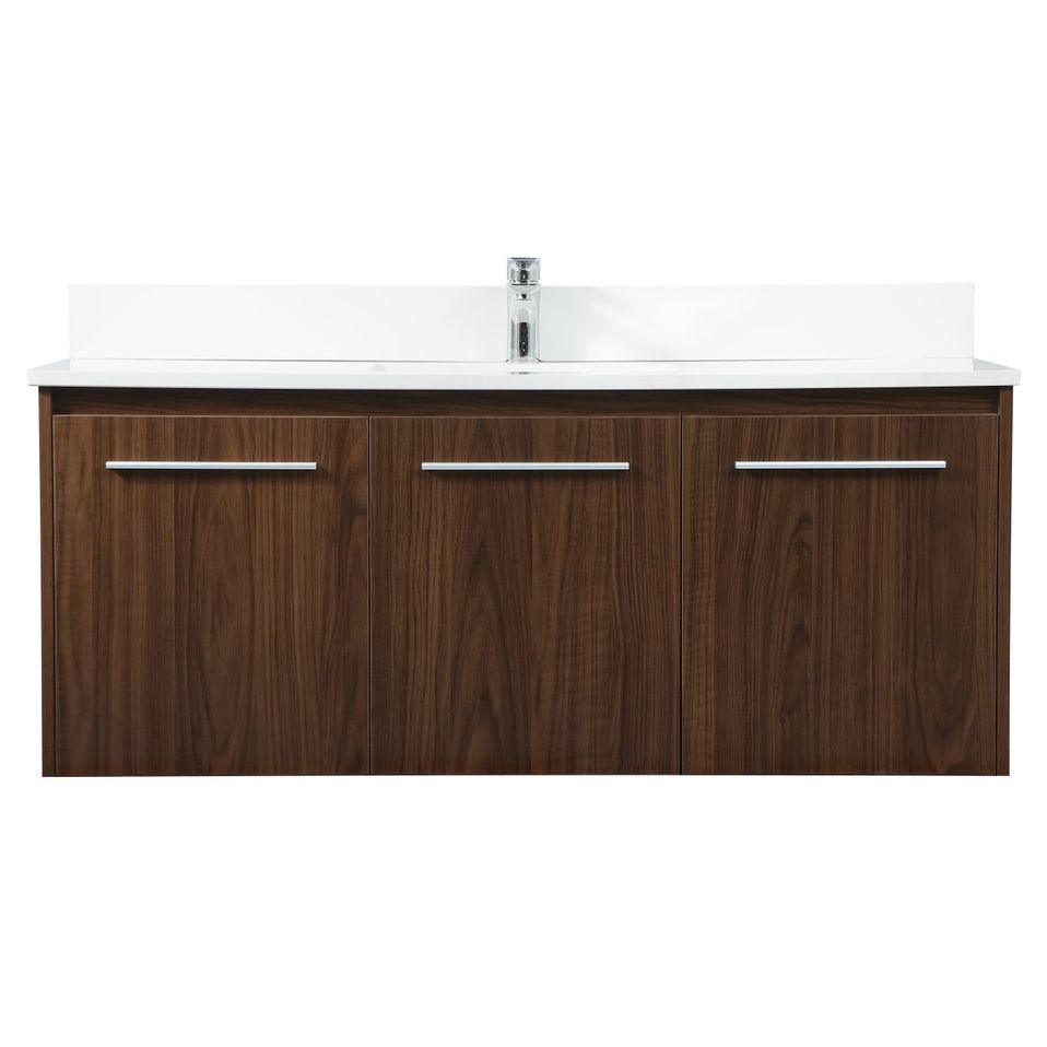 VF44548MWT-BS 48" Single Bathroom Vanity in Walnut With Backsplash