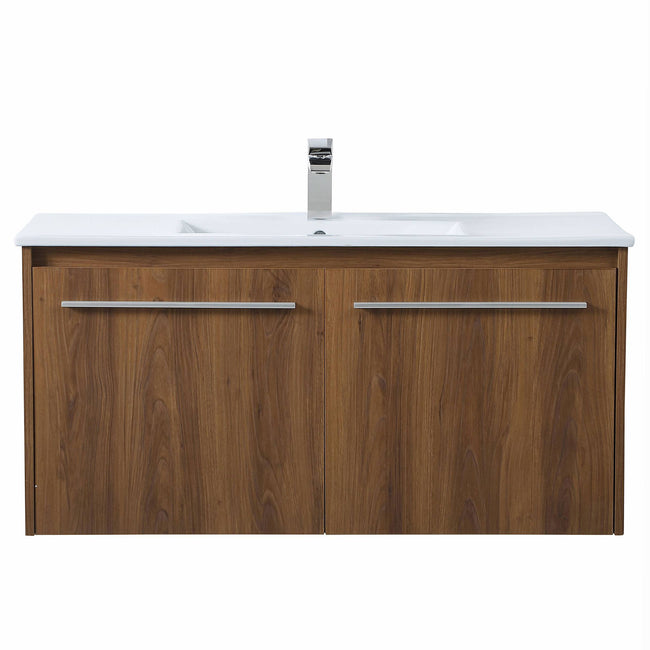 VF45040WB 40" Single Bathroom Floating Vanity in Walnut Brown