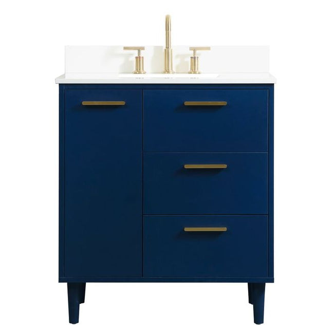 VF47030MBL-BS 30" Bathroom Vanity in Blue With Backsplash