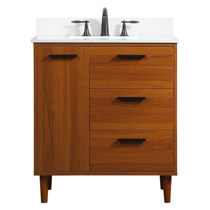VF47030MTK-BS 30" Bathroom Vanity in Teak With Backsplash