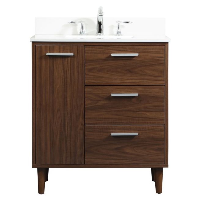 VF47030MWT-BS 30" Bathroom Vanity in Walnut With Backsplash