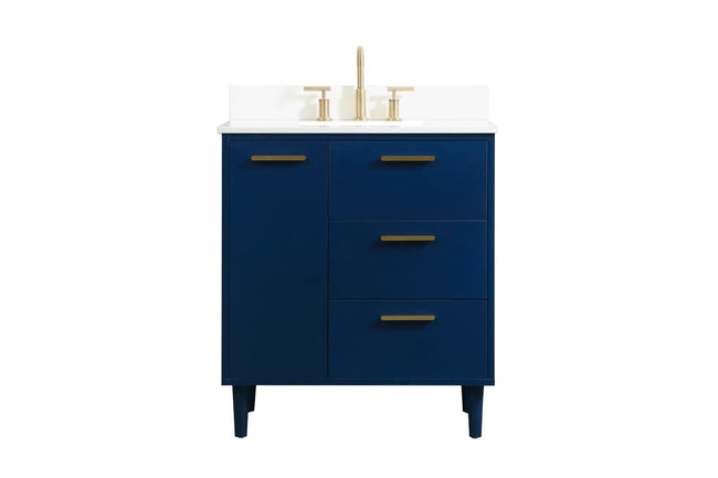 VF47030MBL-BS 30" Bathroom Vanity in Blue With Backsplash