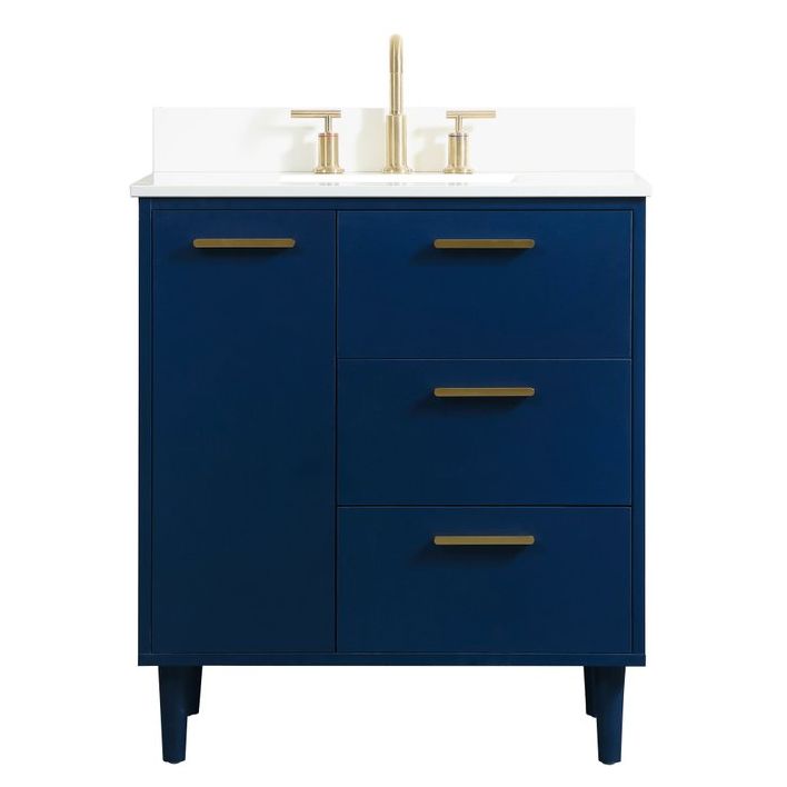 VF47030MBL-BS 30" Bathroom Vanity in Blue With Backsplash