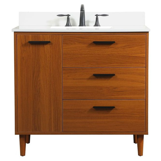 VF47036MTK-BS 36" Bathroom Vanity in Teak With Backsplash