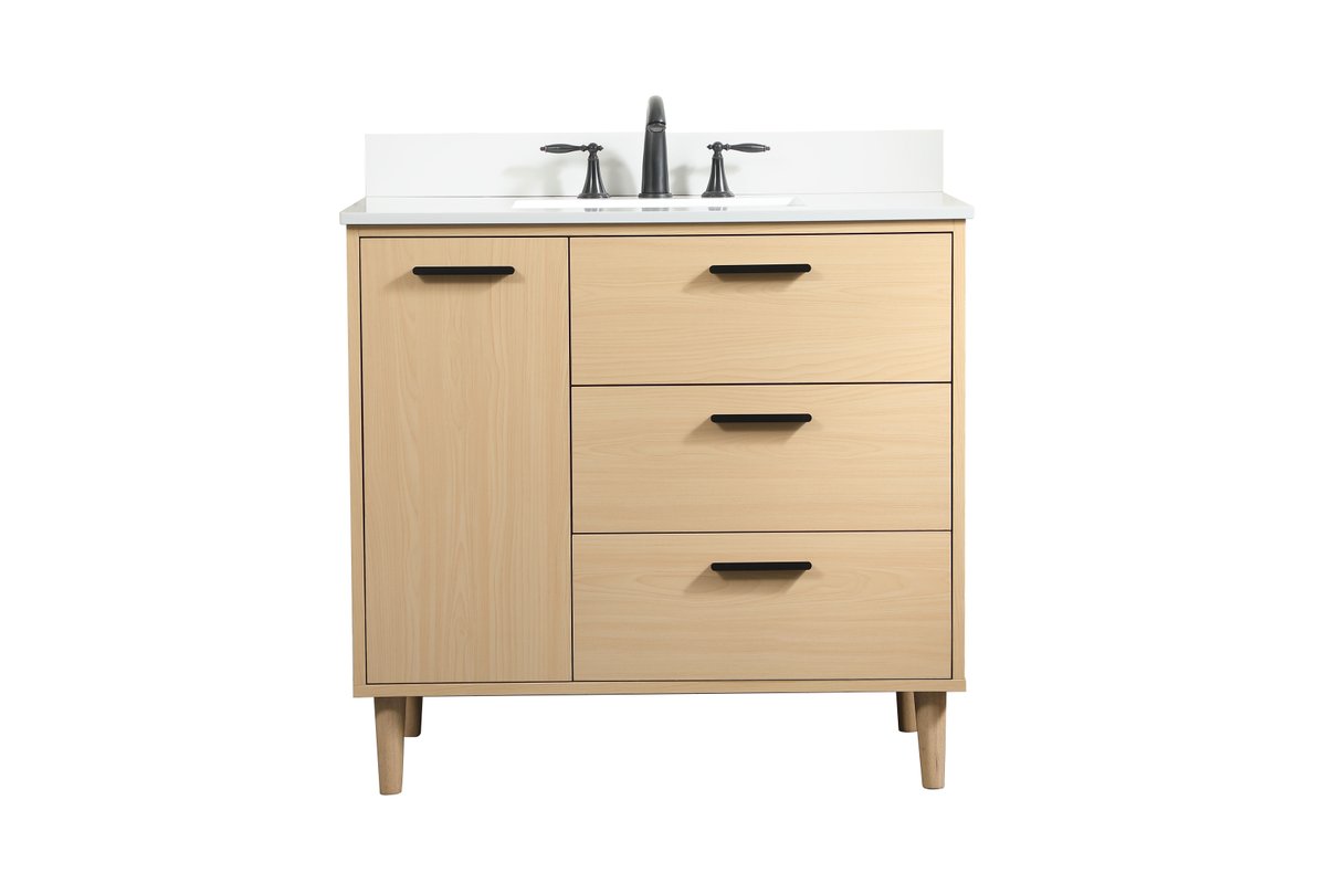 VF47036MMP-BS 36" Bathroom Vanity in Maple With Backsplash