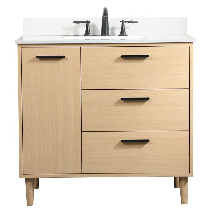 VF47036MMP-BS 36" Bathroom Vanity in Maple With Backsplash