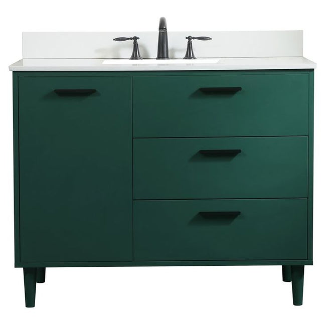 VF47042MGN-BS 42" Bathroom Vanity in Green With Backsplash